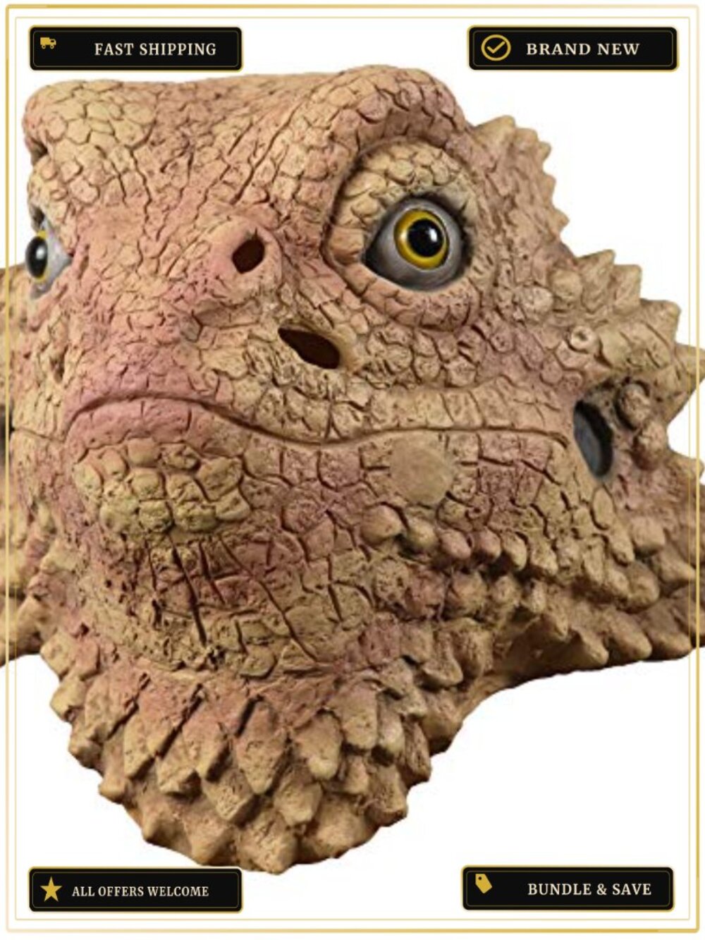 Realistic Desert Spiny Lizard Latex Mask Adult Halloween Animal Head Costume